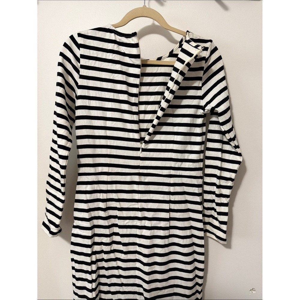 J. Crew Black and White Striped Long Sleeve Midi‎ Dress - Picture 5 of 7